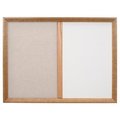 United Visual Products Decor Wood Combo Board, 24"x18", Light Oak/Blue & Pearl UV701DEFAB-LTOAK-BLUE-PEARL